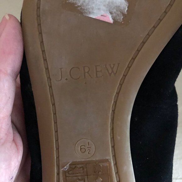 Women's J. Crew Suede Tassel Ballet Flats Black Size 6 1/2 - Picture 7 of 8